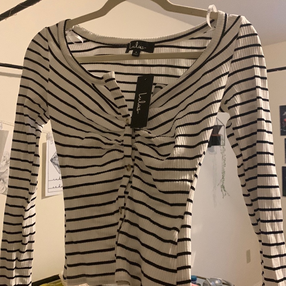 Striped tight fit top